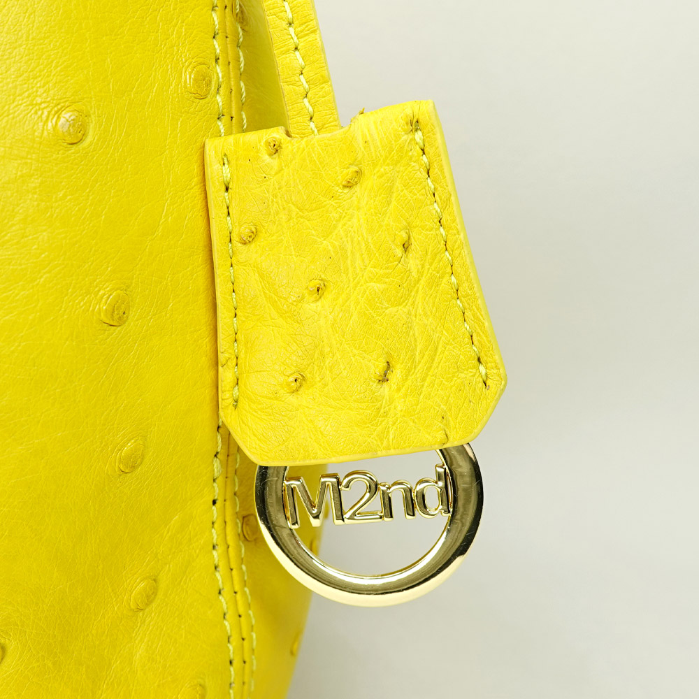 【M2ND】Ostrich bucket bag-Yellow, , large