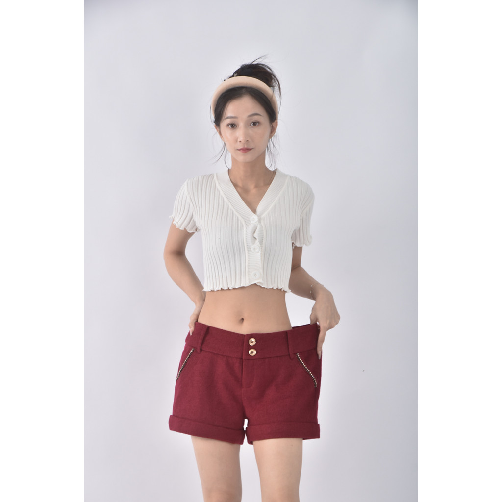 (4XL（含）以上) 素面紅色短褲二手衣, , large