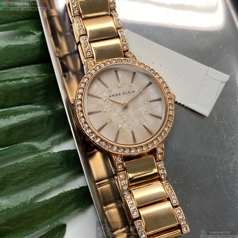 [星晴錶業]AnneKlein手錶,34mm,AN00634粉紅色錶面玫瑰金錶殼玫瑰金色精鋼錶帶款, , large
