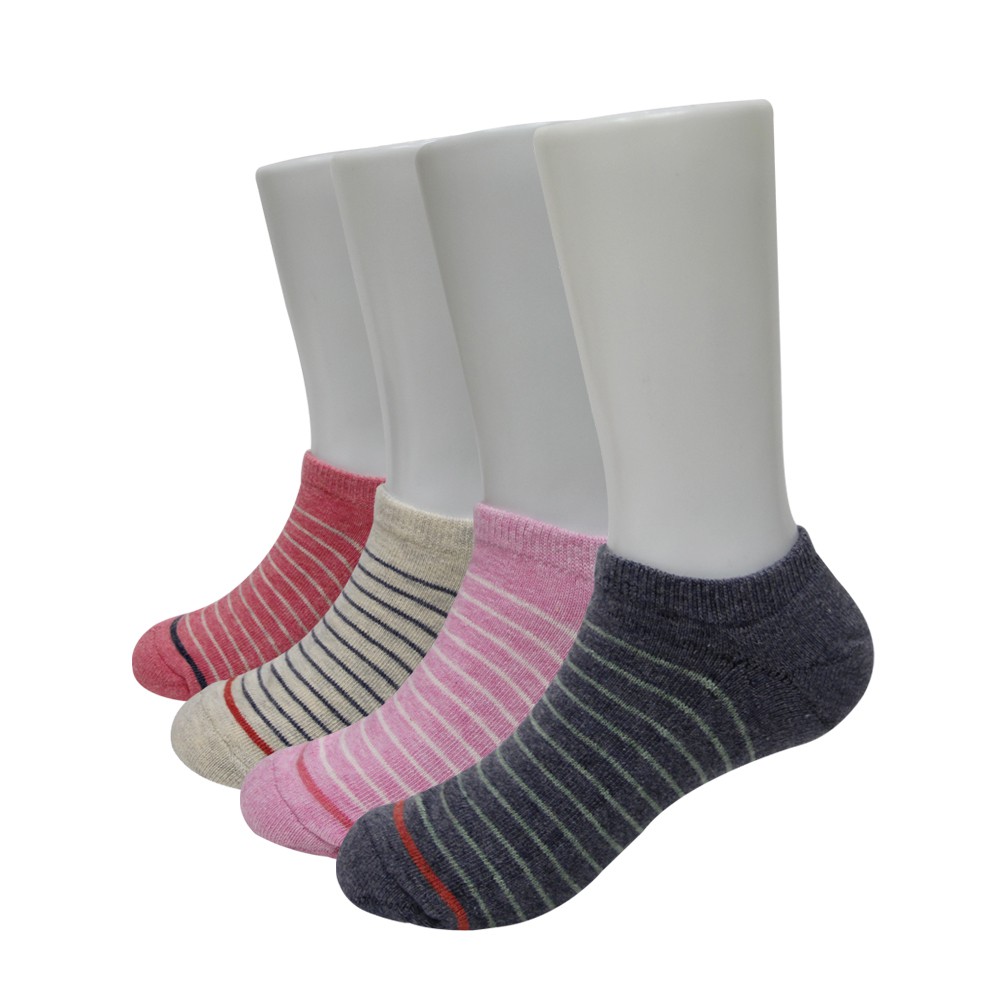 【BVD】簡約條紋氣墊童踝襪<紅,17-21cm>B262 毛巾底 低口襪 童襪, , large