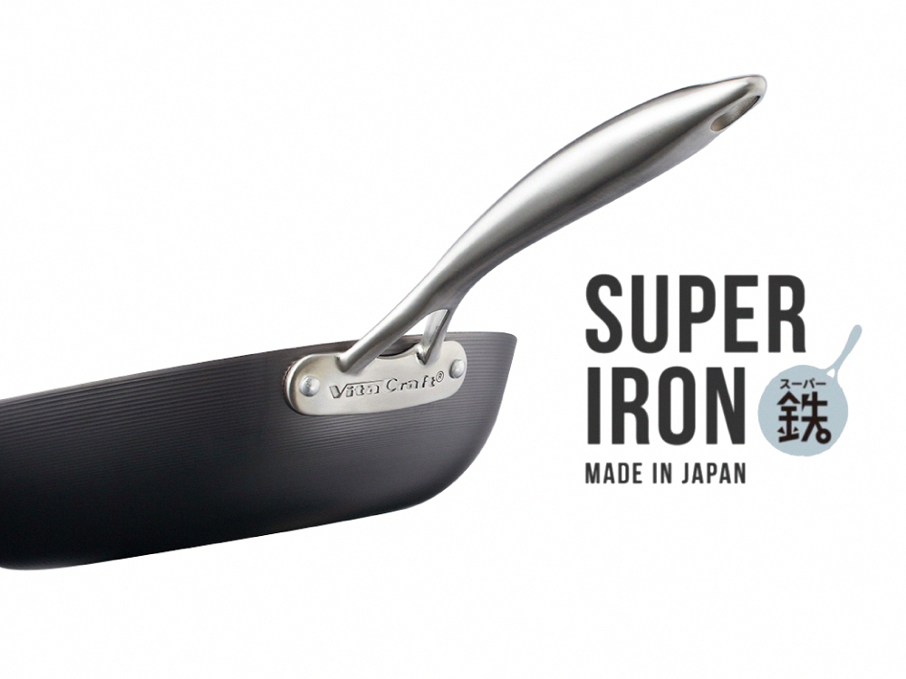 【vitacraft】Japan-Made Nitrided Iron Uncoated Single-Handle Wok 24cm (Super Iron Series), , large