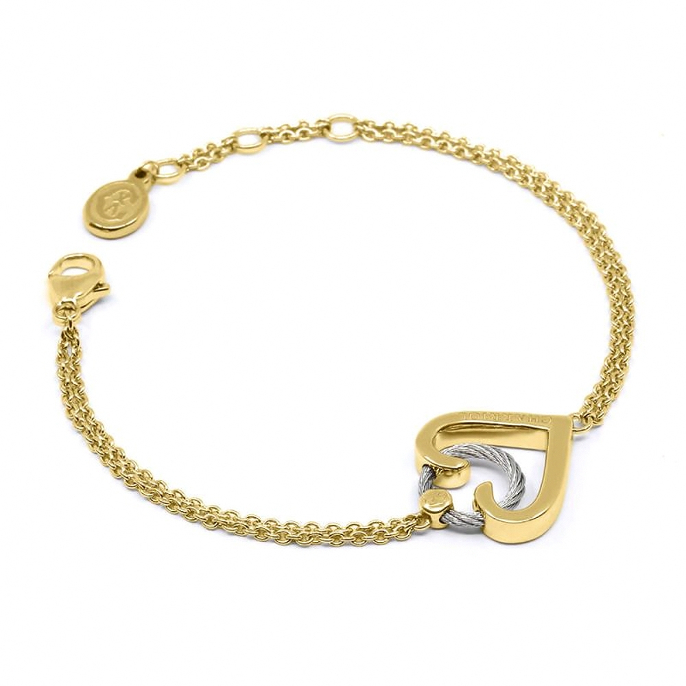 CHARRIOL 夏利豪 Silver Bracelet with 23k yellow gold plating 鋼索, , large