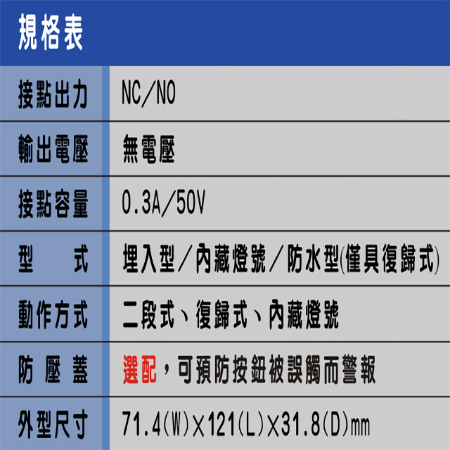 昌運監視器 RS-110SL-XPW1 ON/OFF 拉繩式紅片緊急押扣, , large