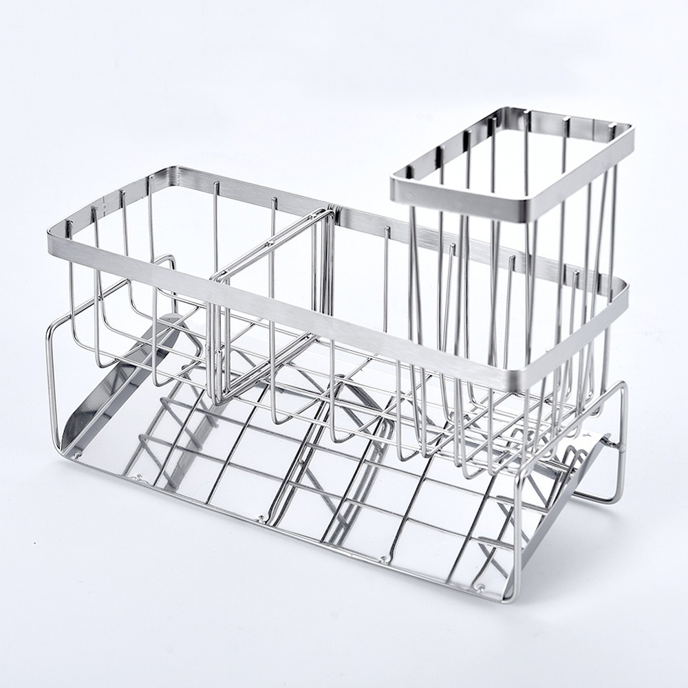 304 stainless steel dishcloth rack integrated sink dishwashing sponge drain basket