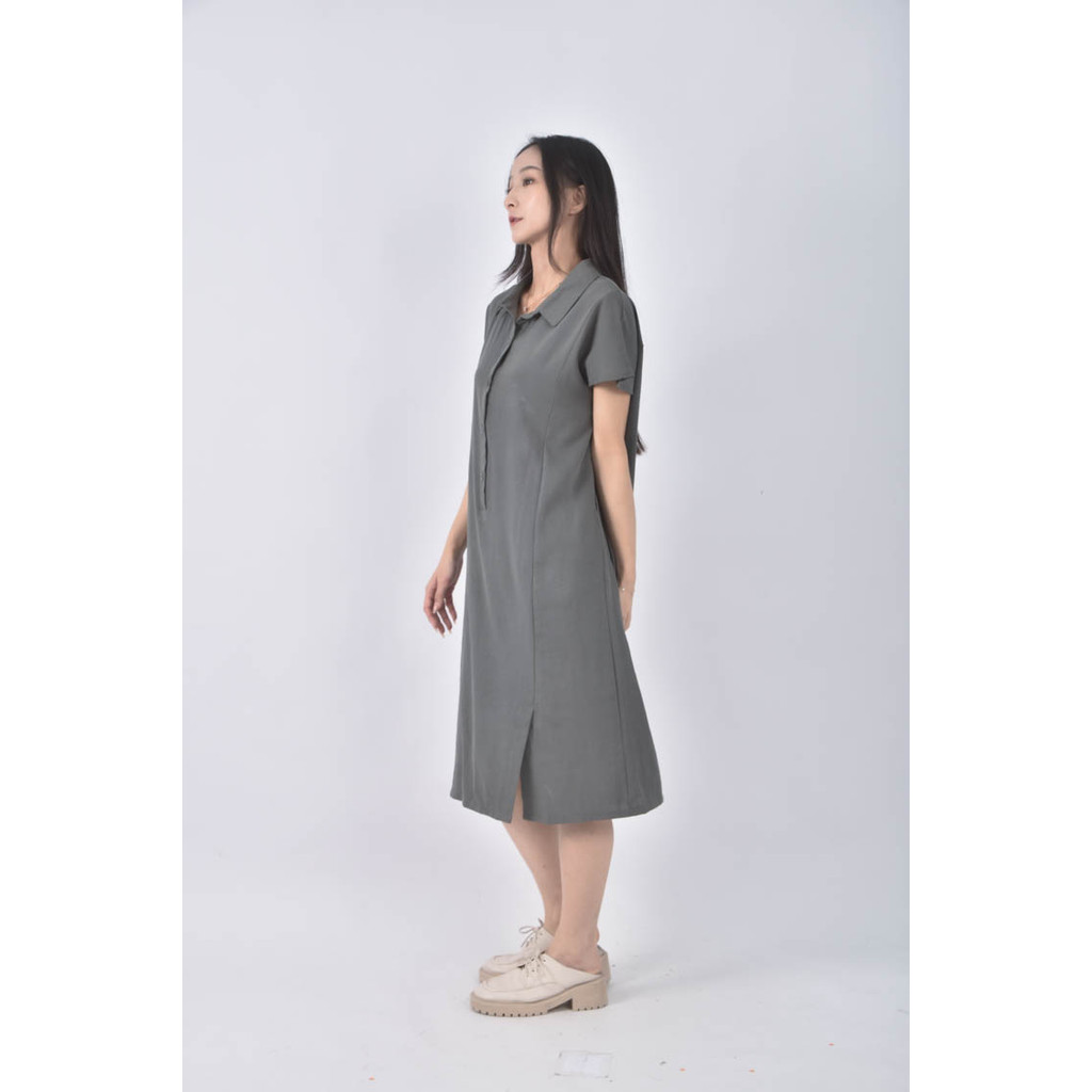 (L) ob style素面綠色洋裝二手衣, , large
