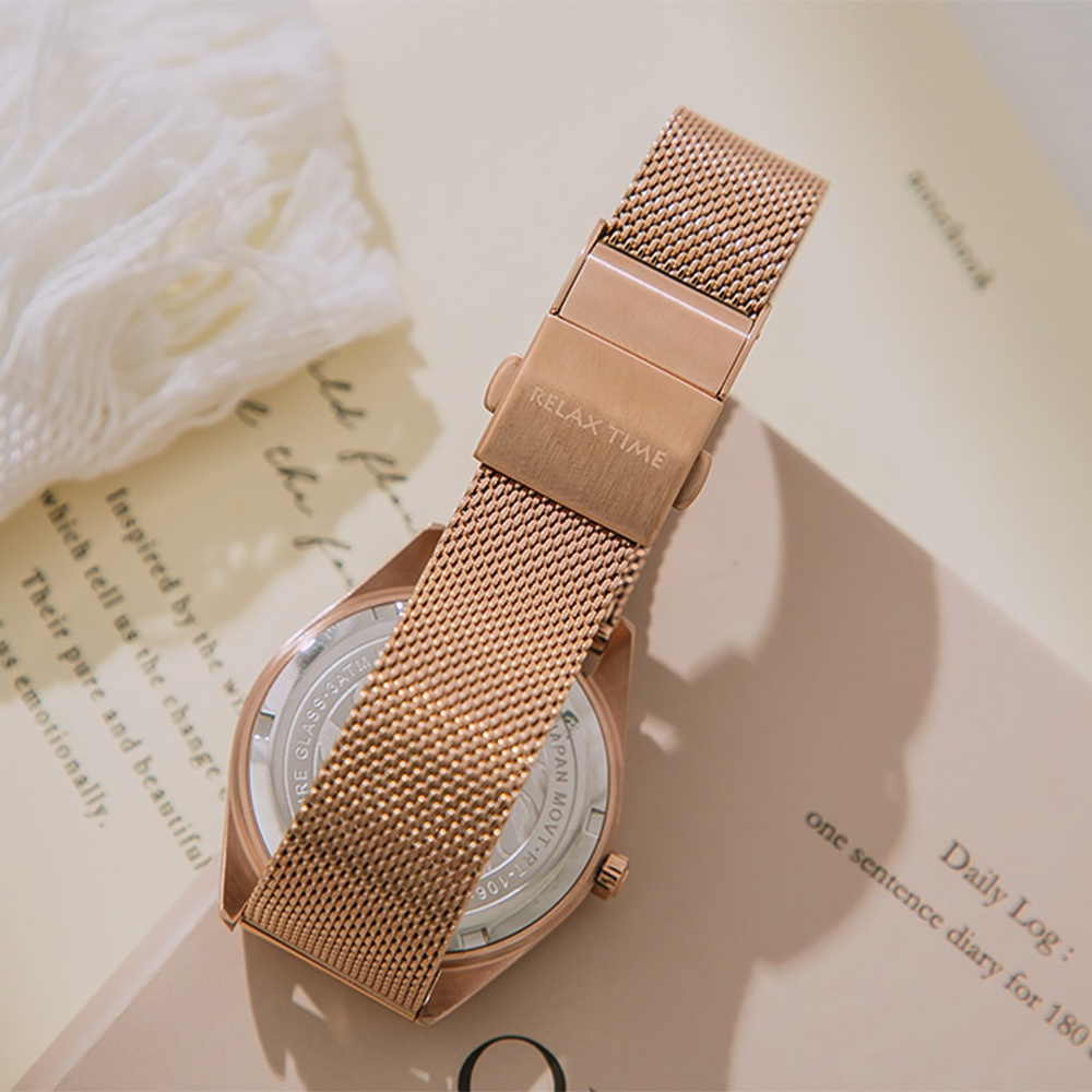 Relax Time wwiinngg 插畫家聯名花卉女錶-海棠輕夢/36mm 禮物 RT-106-02, , large