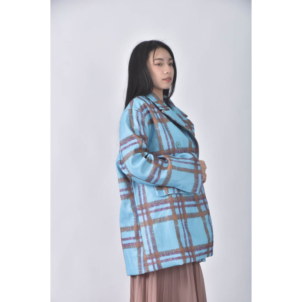 (2XL) yi pin tang排扣藍色外套二手衣, , large