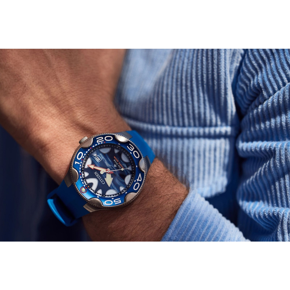 CITIZEN 星辰 PROMASTER 殺人鯨 限量 光動能200米潛水錶-46mm BN0238-02L, , large