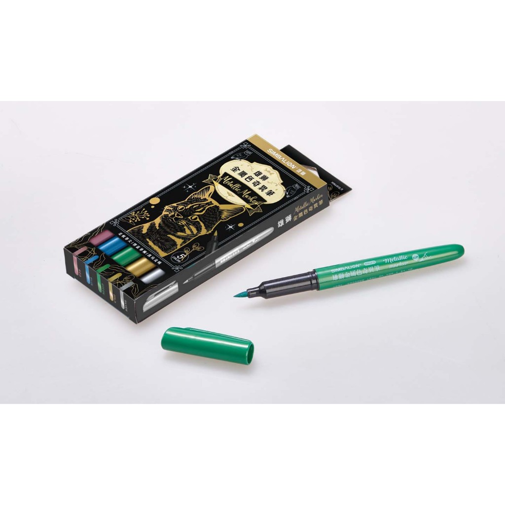 雄獅   MM-681B軟頭金屬色奇異筆(5色組), , large