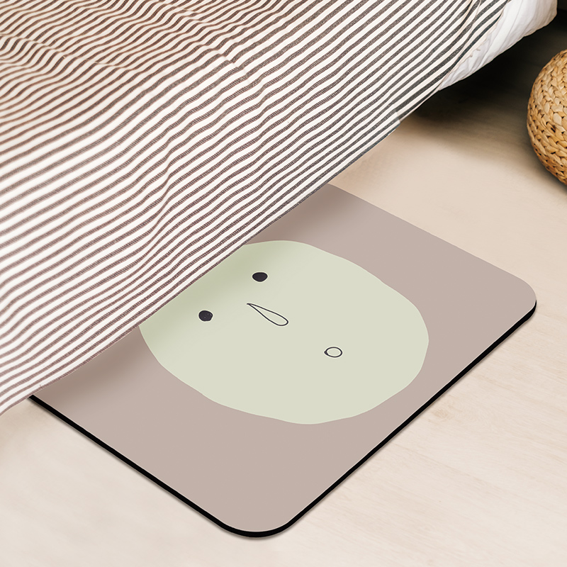 【怪獸】日竹門 30秒瞬吸 軟式珪藻土吸水地墊 躺平系列 (58x38cm) -發呆粉, , large