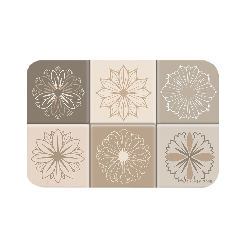 【Monster】 Soft Diatomaceous Earth Absorbent Mat – Floral Seal Series (60x40cm) – Square Amber, , large