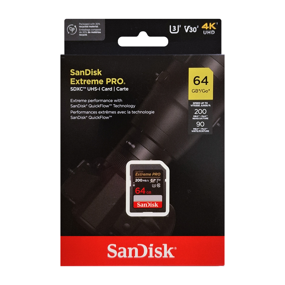 【SanDisk】Extreme PRO 64G SDXC V30 UHS-I U3 記憶卡, , large