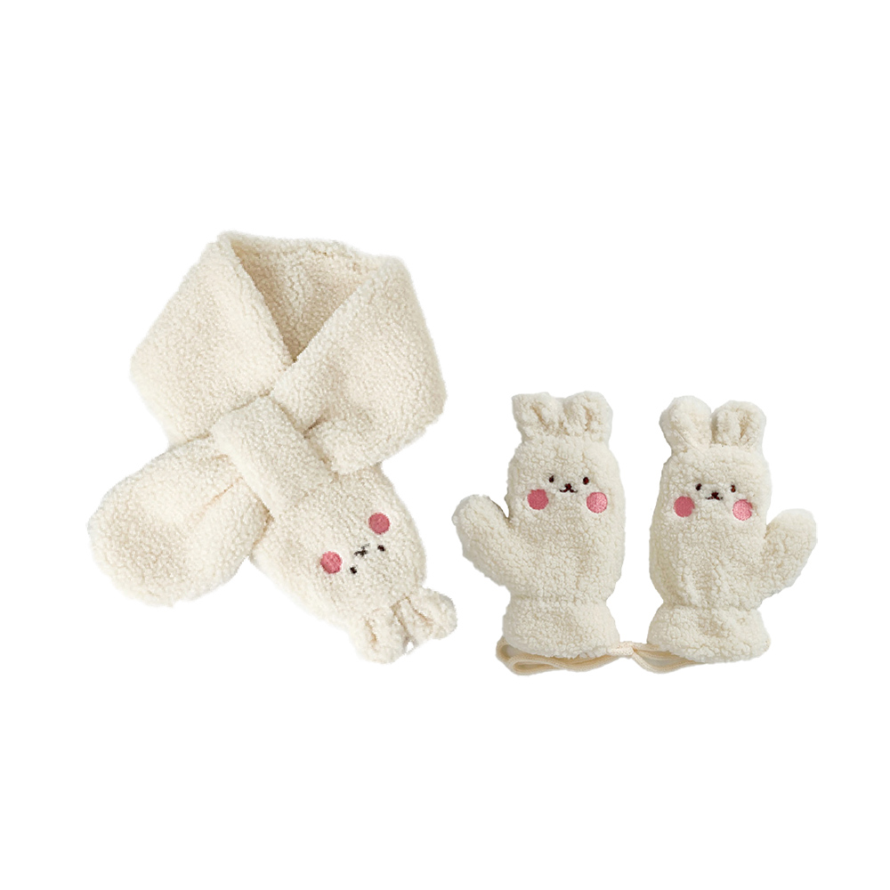 Kids Fleece Scarf & Gloves Set, , large