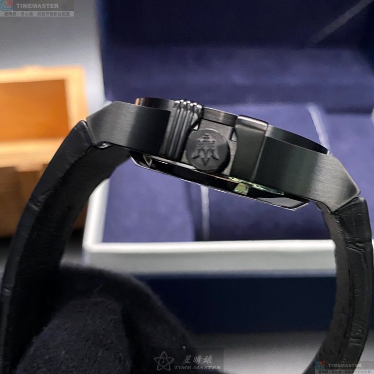[星晴錶業]MASERATI手錶,42mm,R8821108036白金色錶面黑錶殼深黑色真皮皮革錶帶款, , large