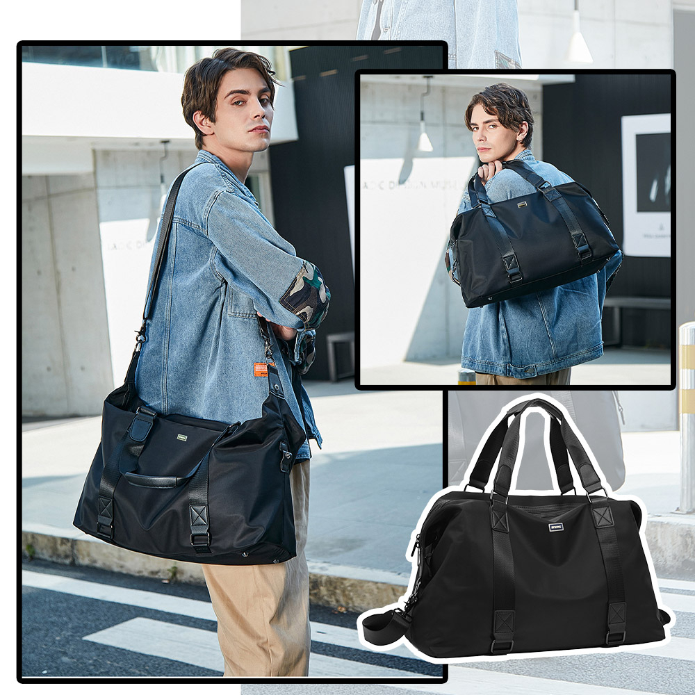 SPRING-尼龍大容量多功能中性手提包肩背包斜背包旅行包學生書包, , large