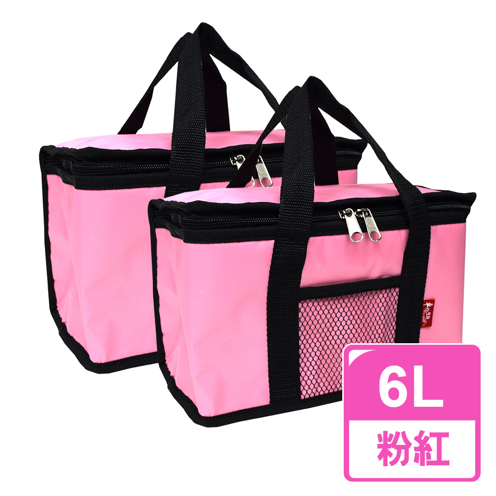 【G+居家】2入防潑水亮彩保溫保冰袋6L一般款(保溫保冰袋/露營保冷袋/肩背袋/手提環保袋/外送袋/保鮮袋/野餐袋/保溫餐袋/手提袋), , large
