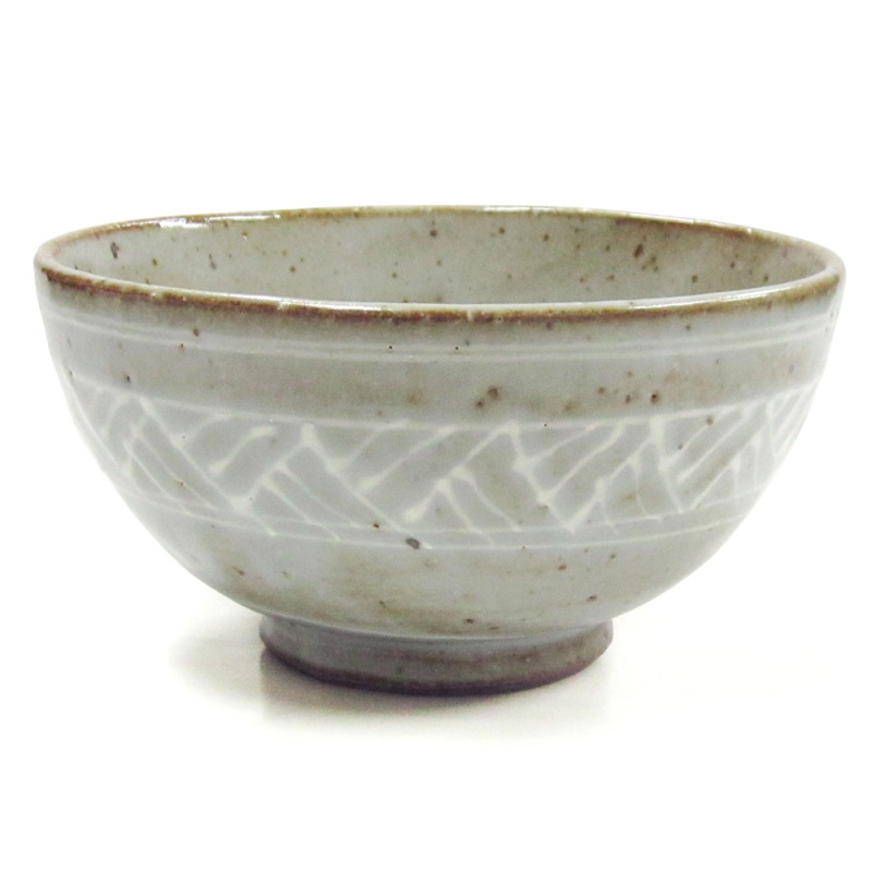 [豐名日本餐具] 5.0"井 灰釉 白圖紋 / C05DB0-276, , large