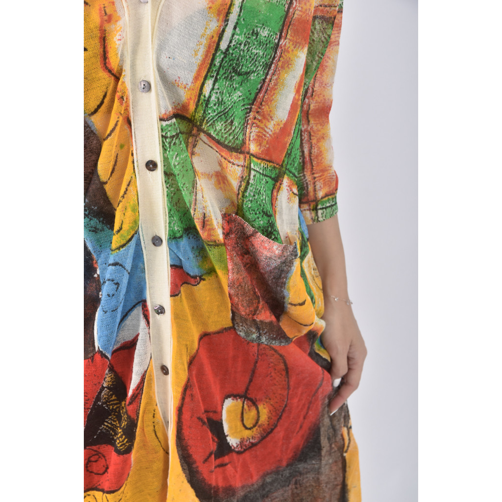 (L) 質感撞色橘色罩衫二手衣, , large