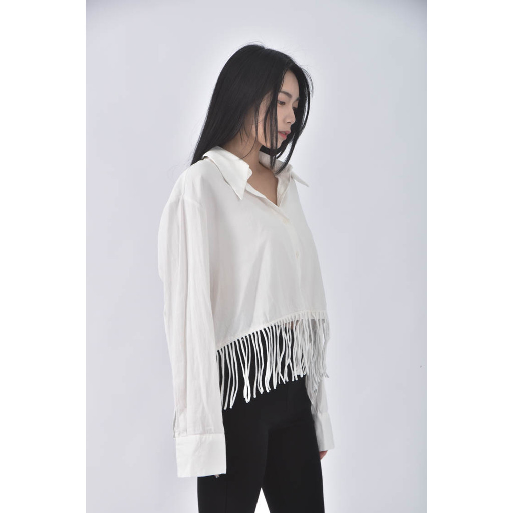 (XL) sumerf 9質感素面白色長袖上衣二手衣, , large