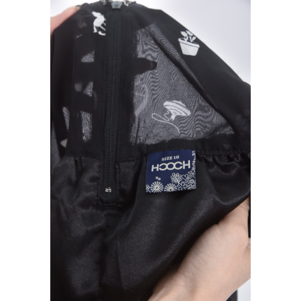 (2XL) hcoch質感花紋黑色短裙二手衣, , large