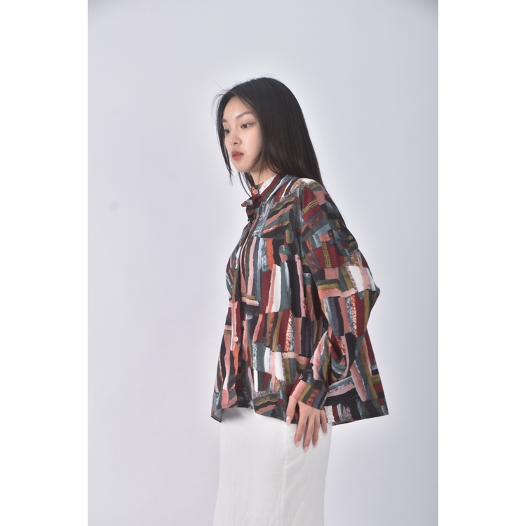 (XL) spades queen拼色綠色襯衫上衣二手衣, , large
