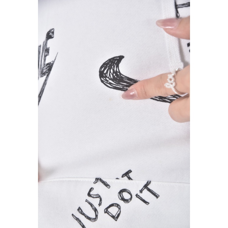 (M) 質感內刷毛連帽白色長袖上衣二手衣, , large