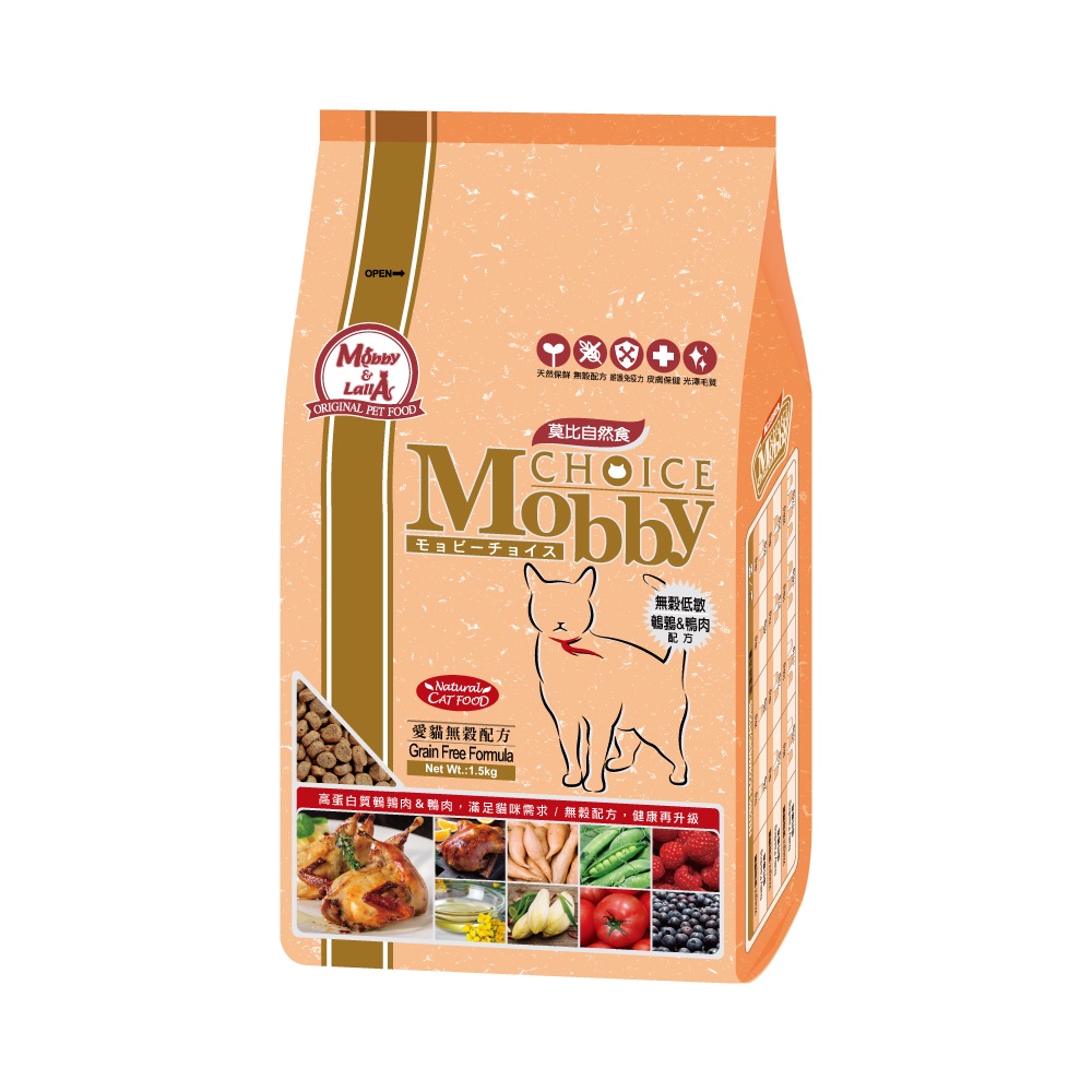 【Mobby莫比】貓飼料 貓糧 愛貓無穀低敏配方3kg(口味任選), , large