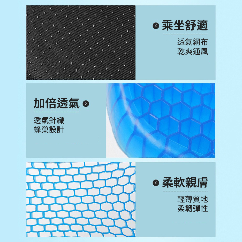 【腳踏車涼感坐墊】自行車 凝膠 釋放壓力 紓壓 涼墊 夏日必備 涼爽 透氣 舒適 運動 通勤 車隊 車身配備 單車 環島, , large