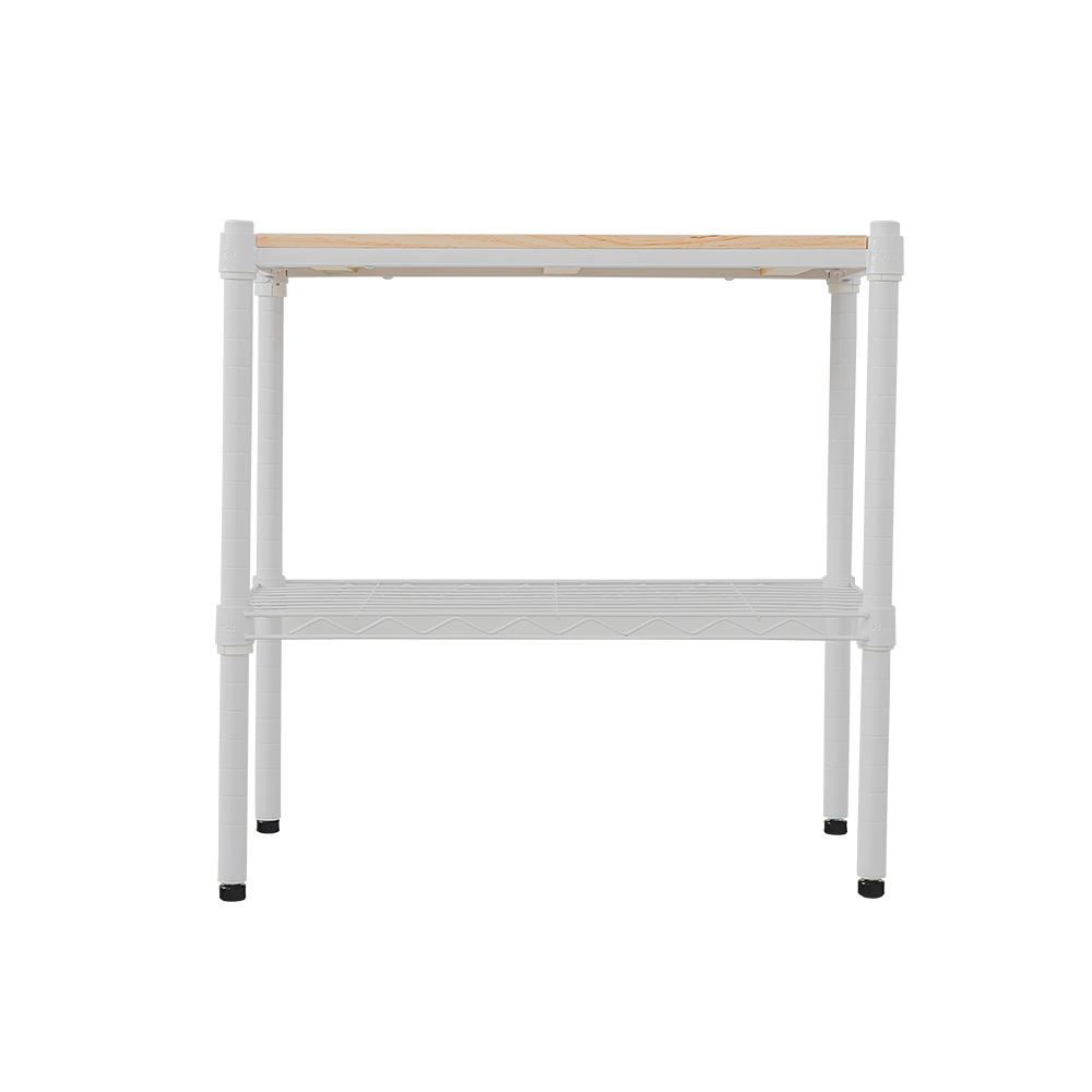 【Y HOUSE】60x30x60公分 松木兩層收納層架 置物架 鐵架-烤漆白