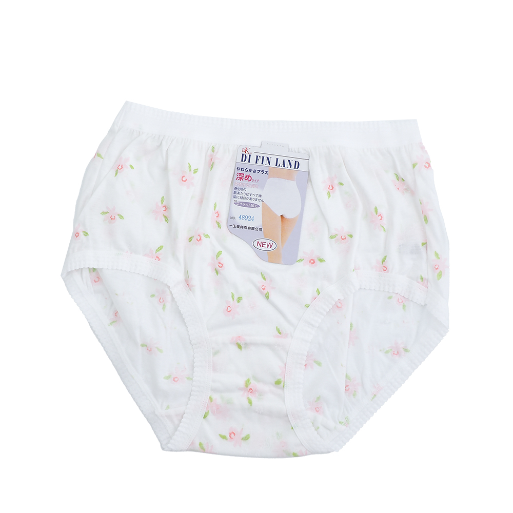 大尺碼媽媽型大板印花女內褲-48924-白色-6件, , large