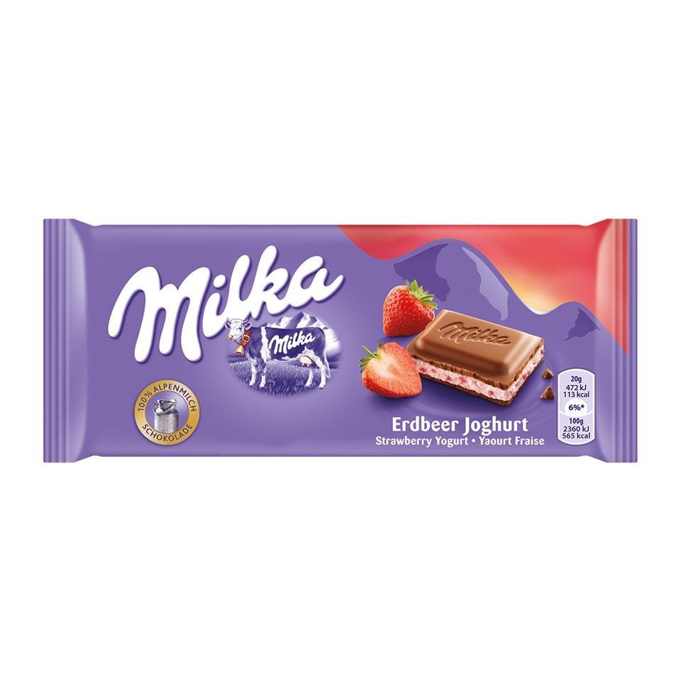 Milka 草莓夾心巧克力 100g