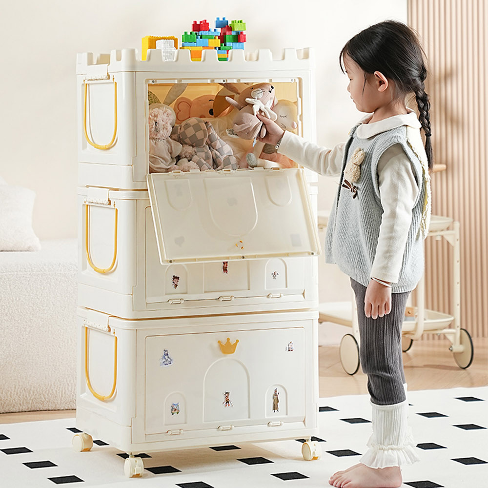 【AOTTO】52面寬三層附輪推車收納櫃(AC-211), , large