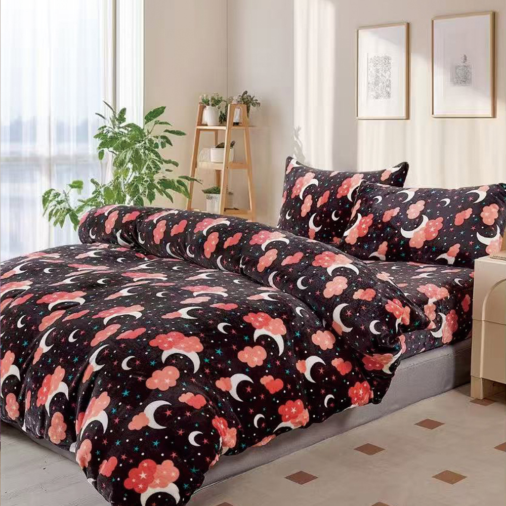 【Galatea葛拉蒂】法蘭絨冬季雙人床包四件組 草莓花卉, , large