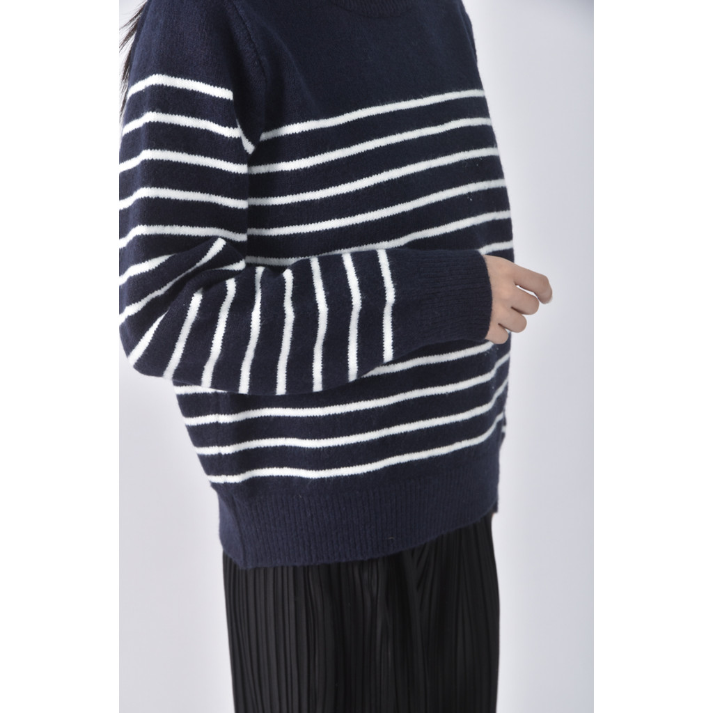 (S) most standing韓牌質感條紋藍色毛衣二手衣, , large