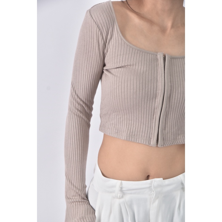 (S) 【安于晴Charlene私服】h m質感棕色長袖上衣二手衣, , large