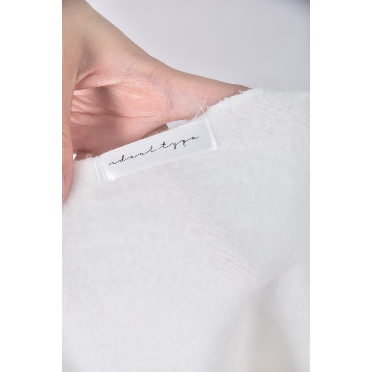 (XL) ideal tyge質感修身短版白色長袖上衣二手衣, , large