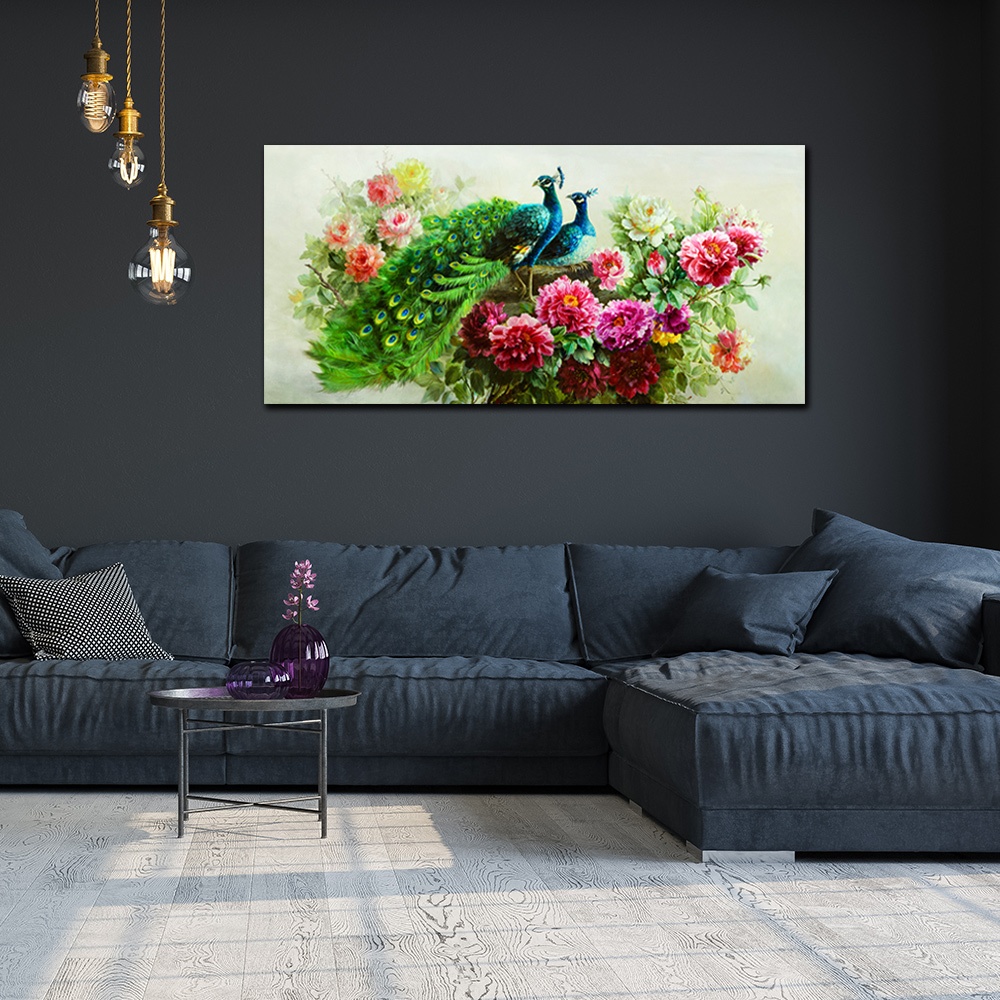 【御畫房】富貴吉祥 國家一級畫師手繪油畫60×120cm(VF-74), , large