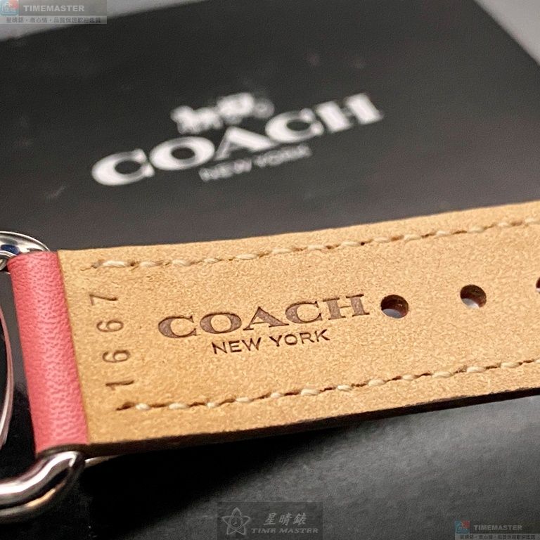 [星晴錶業]COACH手錶,36mm,CH00152白色錶面銀錶殼粉紅真皮皮革錶帶款, , large