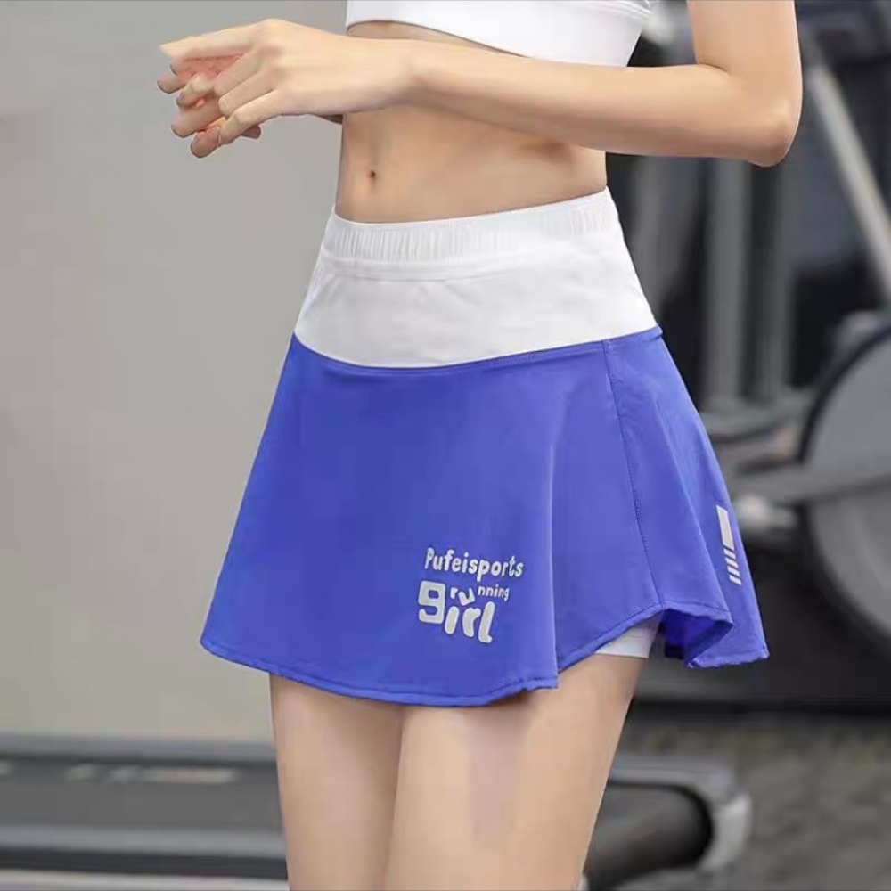 【A&R】亮麗防走光速乾運動裙 北歐藍,XL, 北歐藍, large