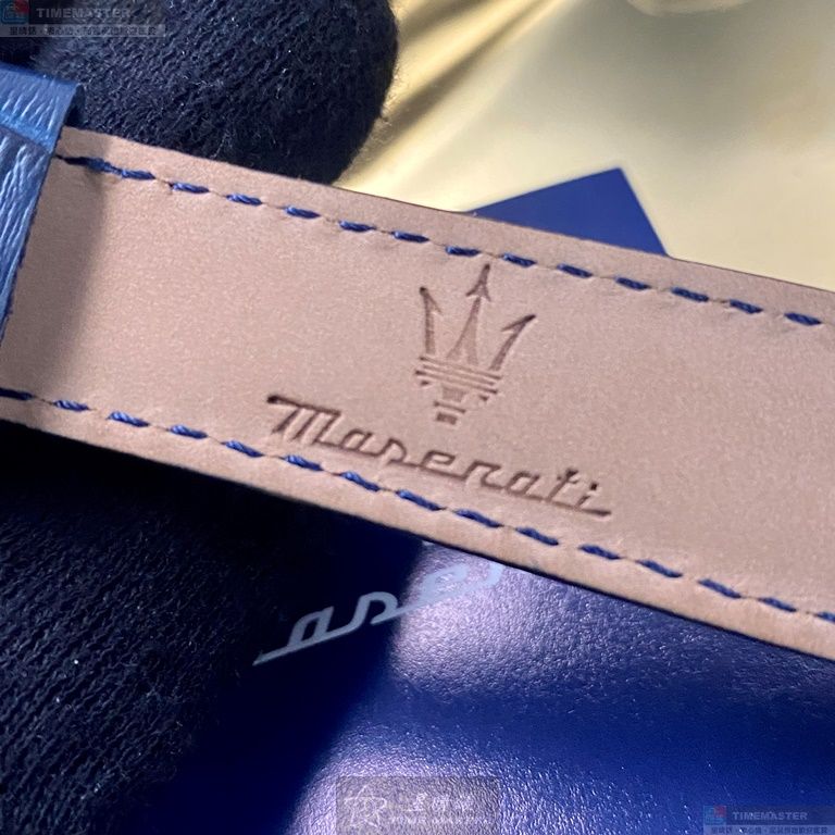 [星晴錶業]MASERATI手錶,42mm,R8871618013寶藍色錶面玫瑰金錶殼寶藍真皮皮革錶帶款, , large