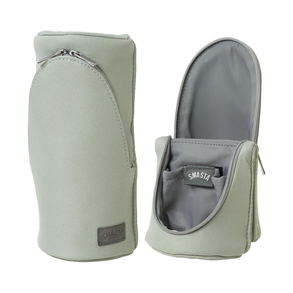 【龍品文創】日本SONIC  FD-8265 五感色立式磁吸筆袋-GL晨霧抹茶灰, , large