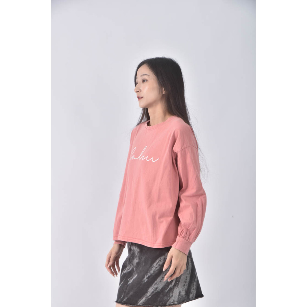 (XL) e zhan文字粉色長袖上衣二手衣, , large