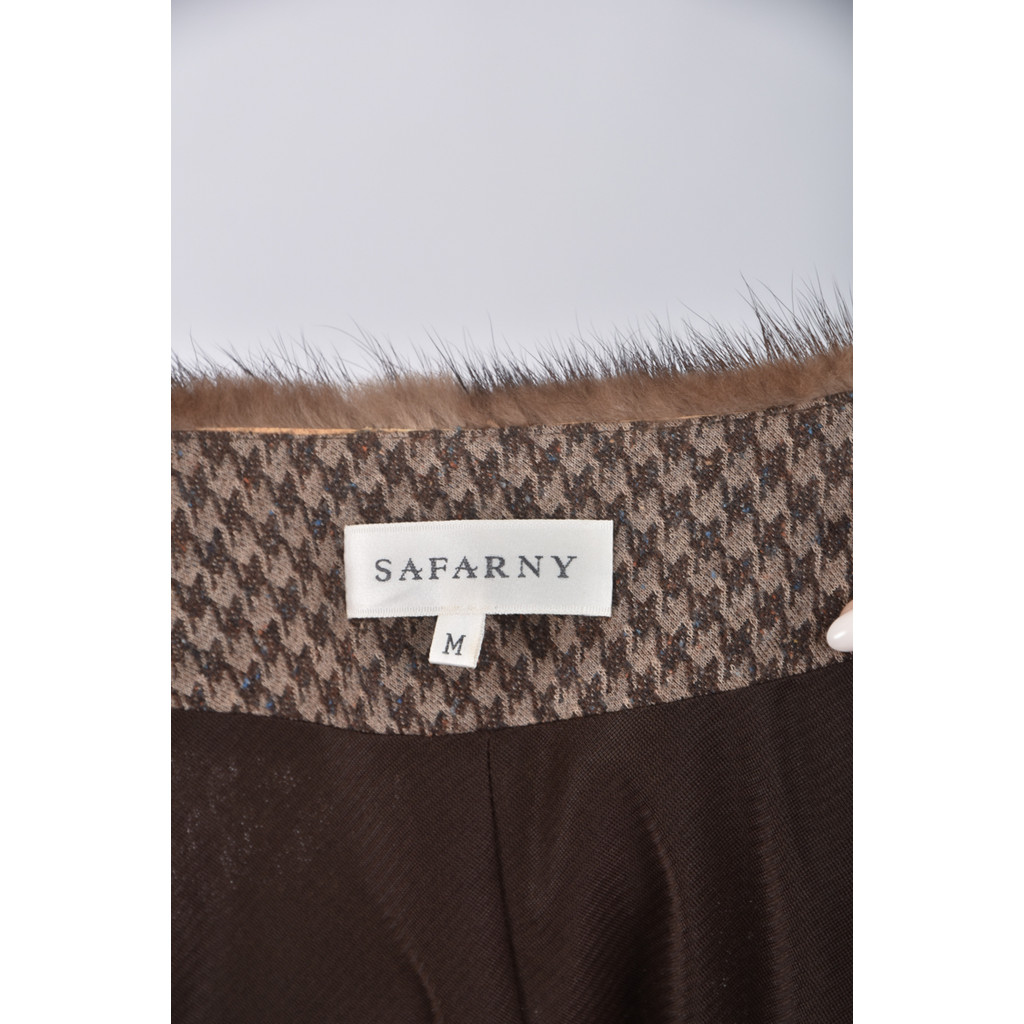 (S) safarny格紋棕色長袖上衣二手衣, , large