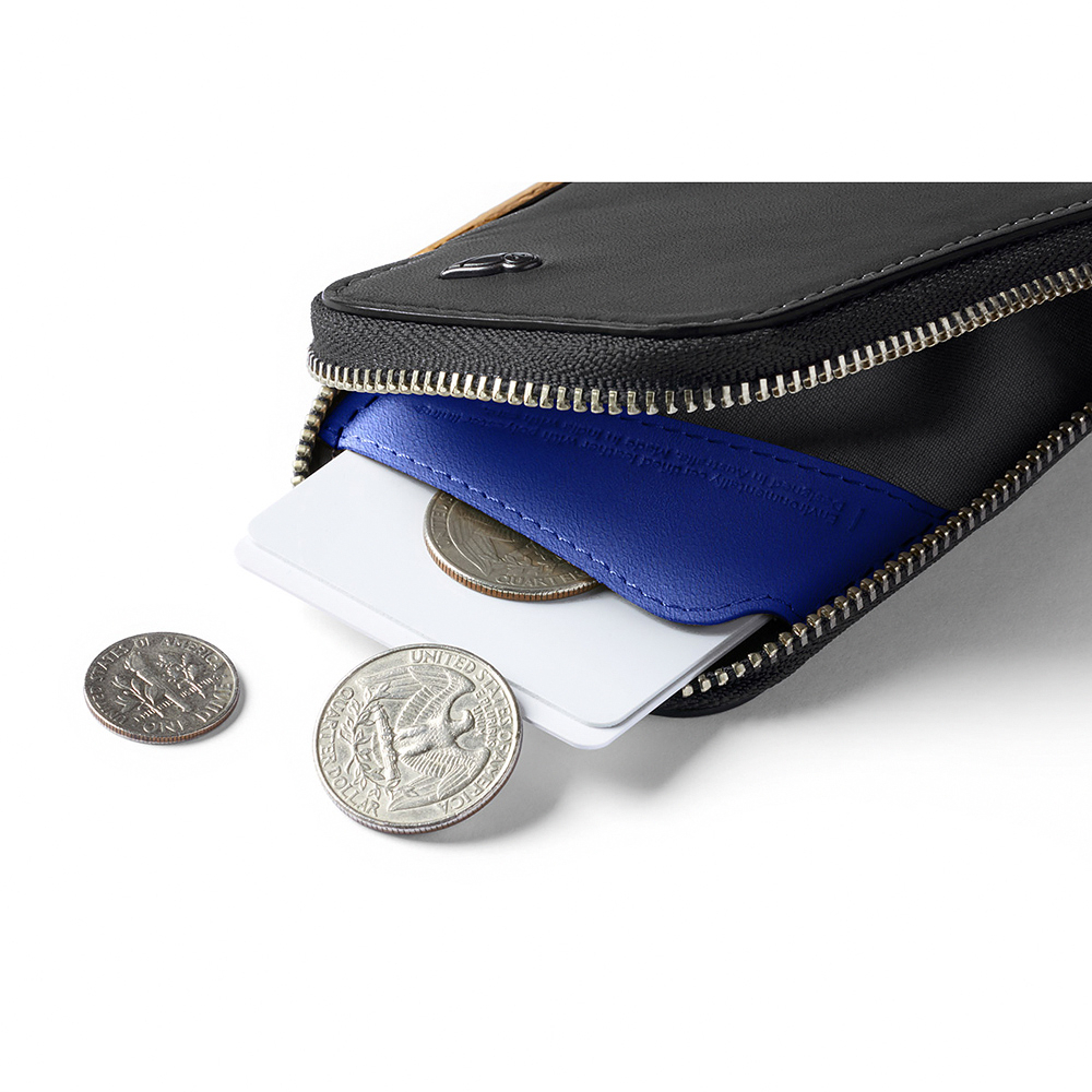 |快速出貨|Bellroy 小錢包 卡片收納包 拉鍊包 零錢包 優質環保皮革-外灰/內鈷藍, , large