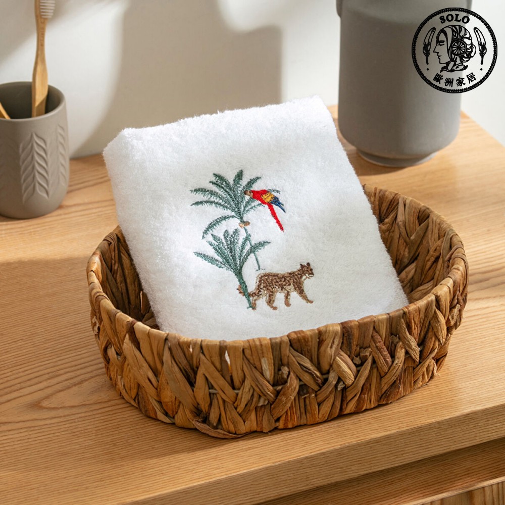 【SOLO歐洲家居】LCW Home 土耳其製 50x80cm 熱帶森林探險刺繡純棉毛巾 100%純棉 超吸水, , large