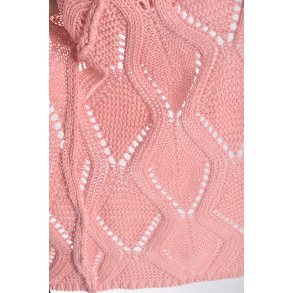 (L) 質感針織連帽粉色外套二手衣, , large