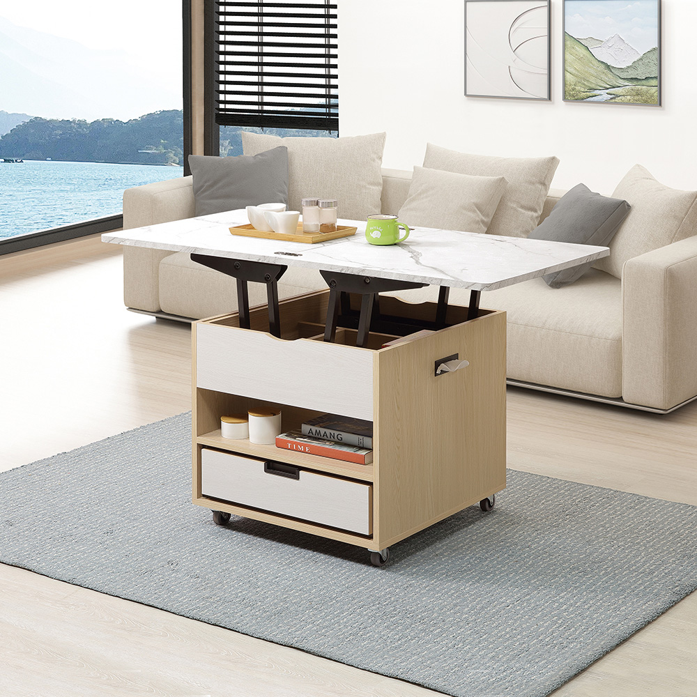 【唯熙傢俱】雷莎原木雙色小茶几, , large