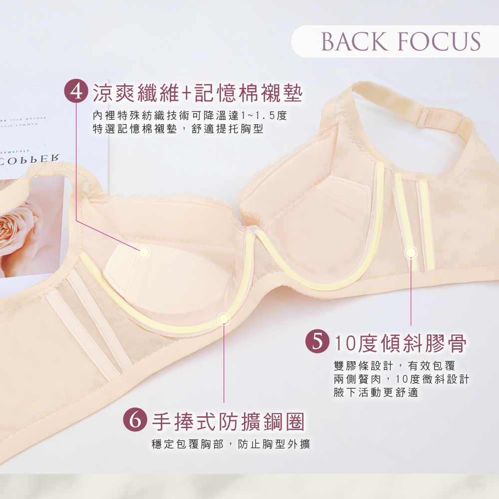 【可蘭霓Clany】花漾黛西涼感軟杯絲棉集中包覆 B-F內衣 初暮黃 6969-71, , large