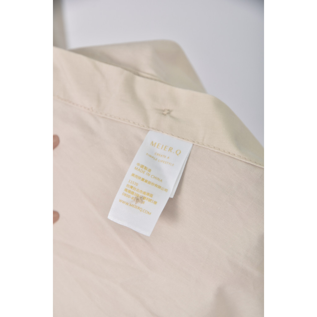 (XL) meier q質感棉質素面杏色洋裝二手衣, , large