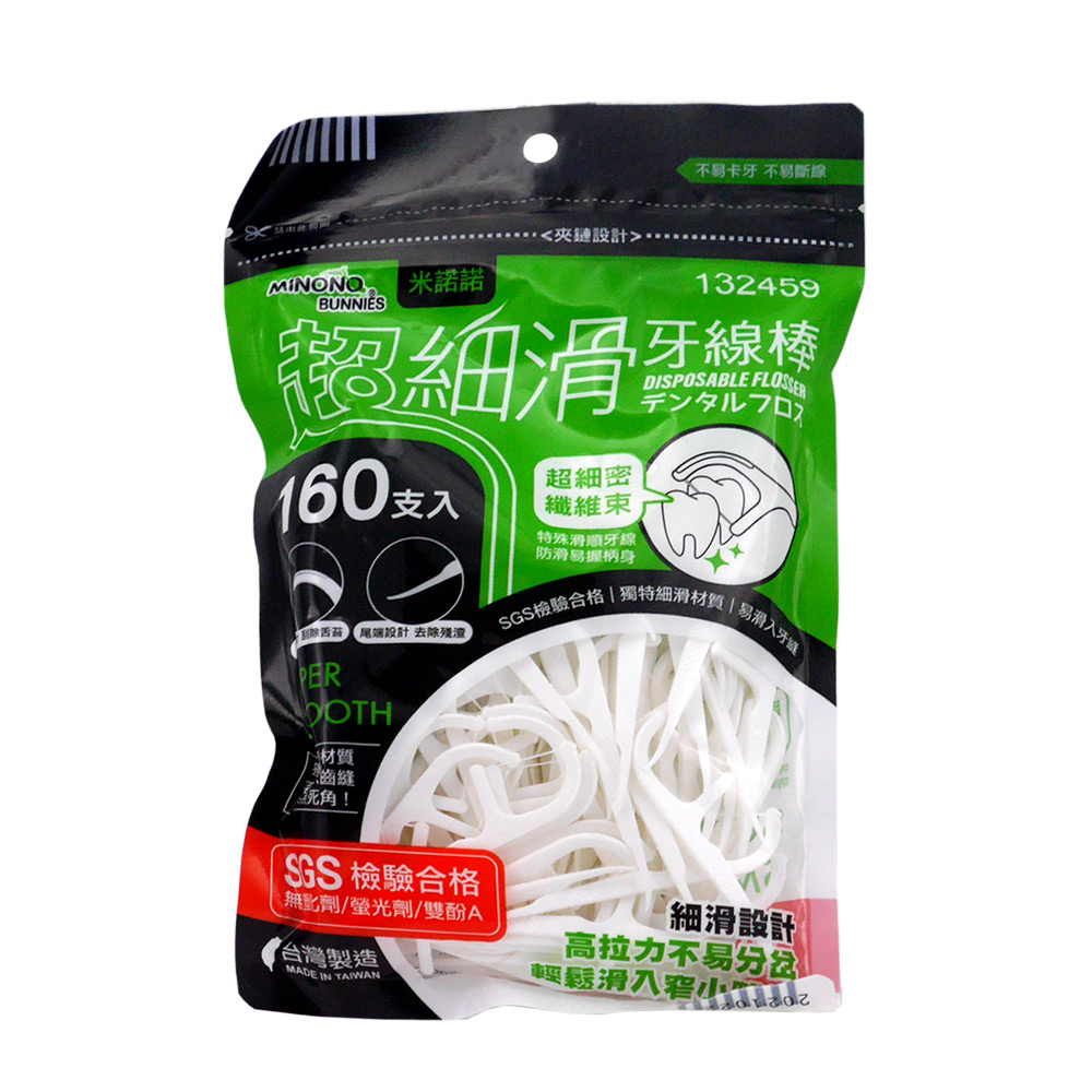 米諾諾超細滑牙線棒-160支入x3包